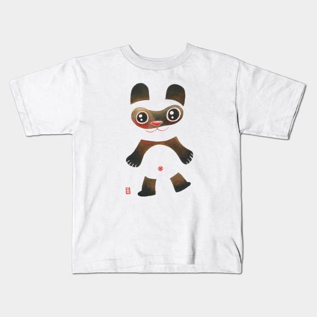 Panda Raccoon Kids T-Shirt by Alina Chau